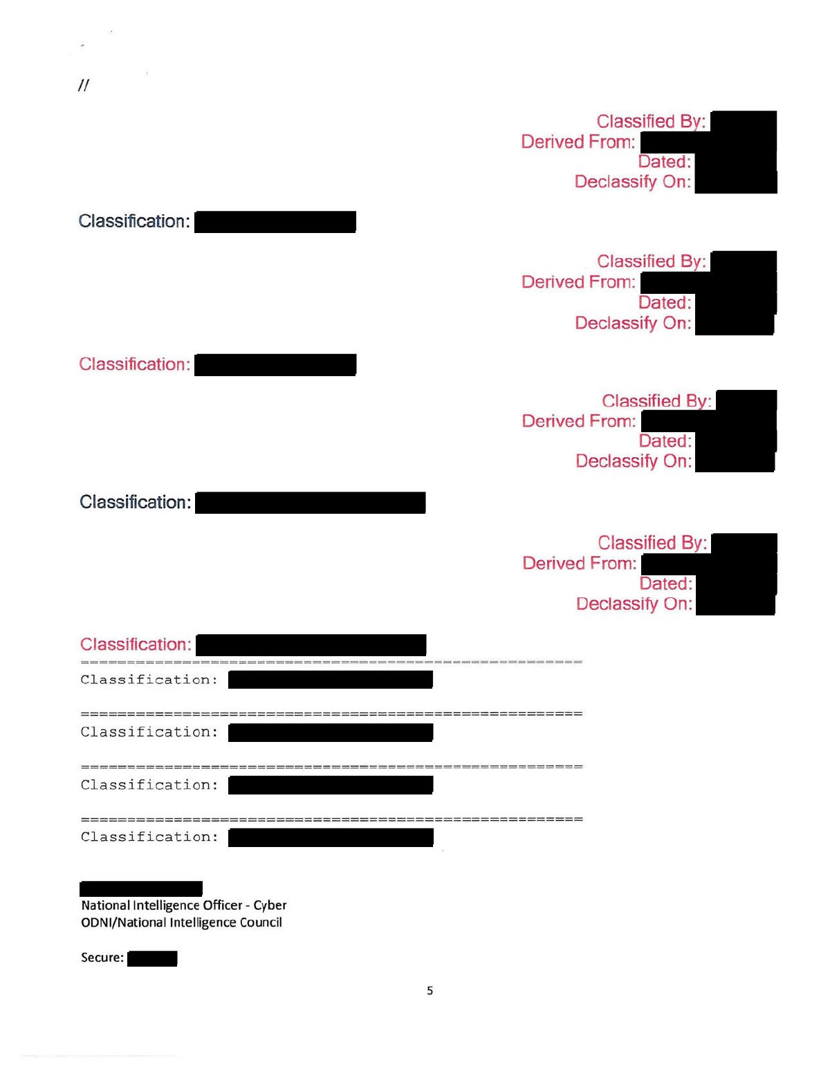Scan of Email — NSA Deliberately Messaging Elections PDB (23 November 2020), page 5