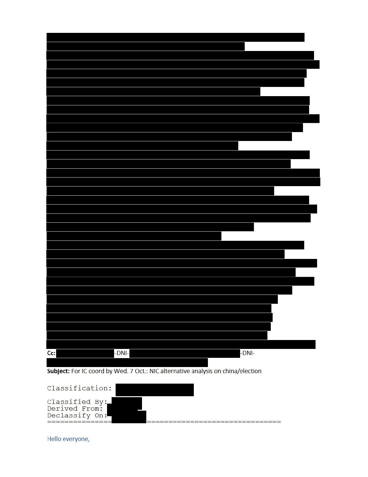 Scan of Email — For IC Coord by 7 Oct: NIC Alternative Analysis on China/Election (7 October 2020), page 6