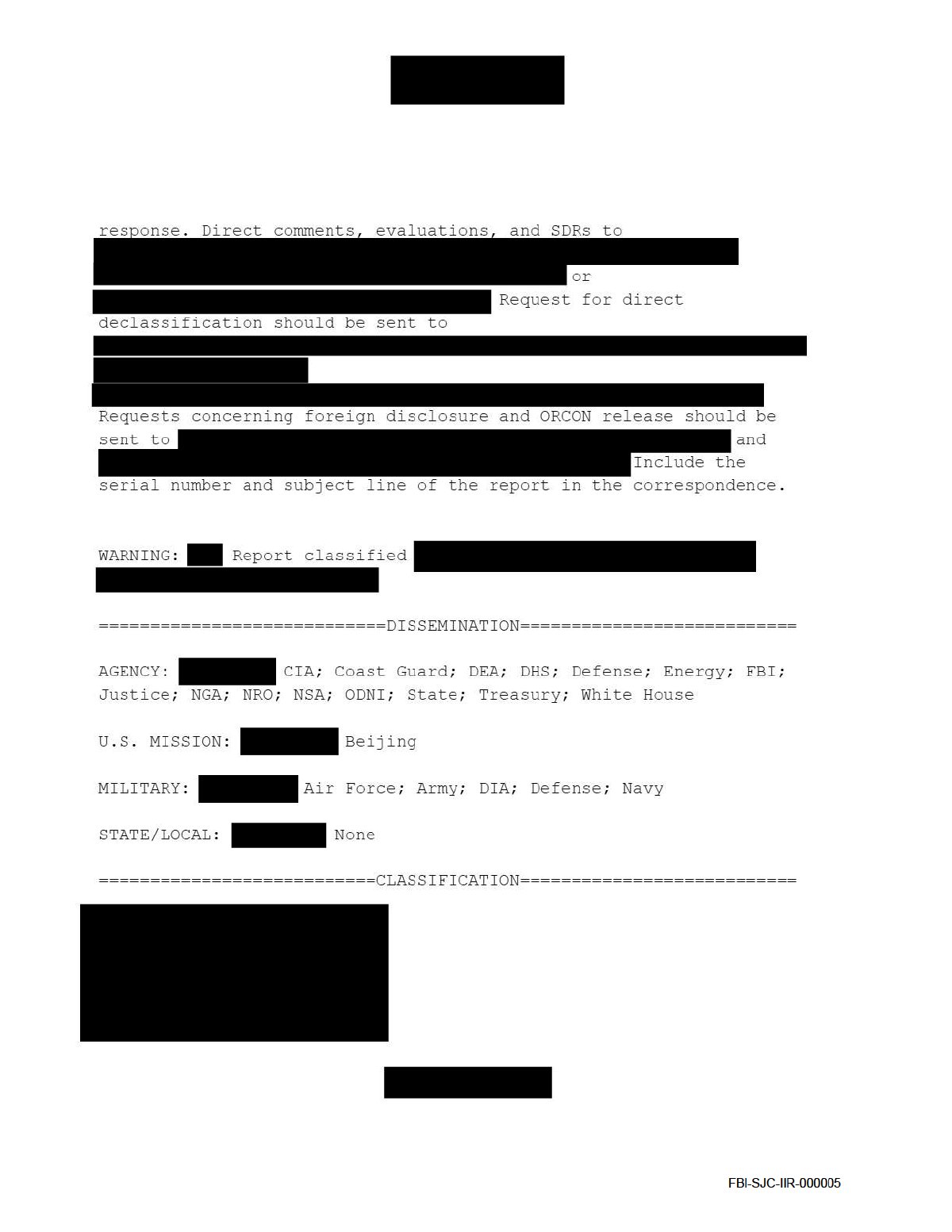 Scan of FBI Albany IIR — Chinese Fraudulent Drivers Licenses for Mail-in Votes (provided to Chairman Grassley), page 5