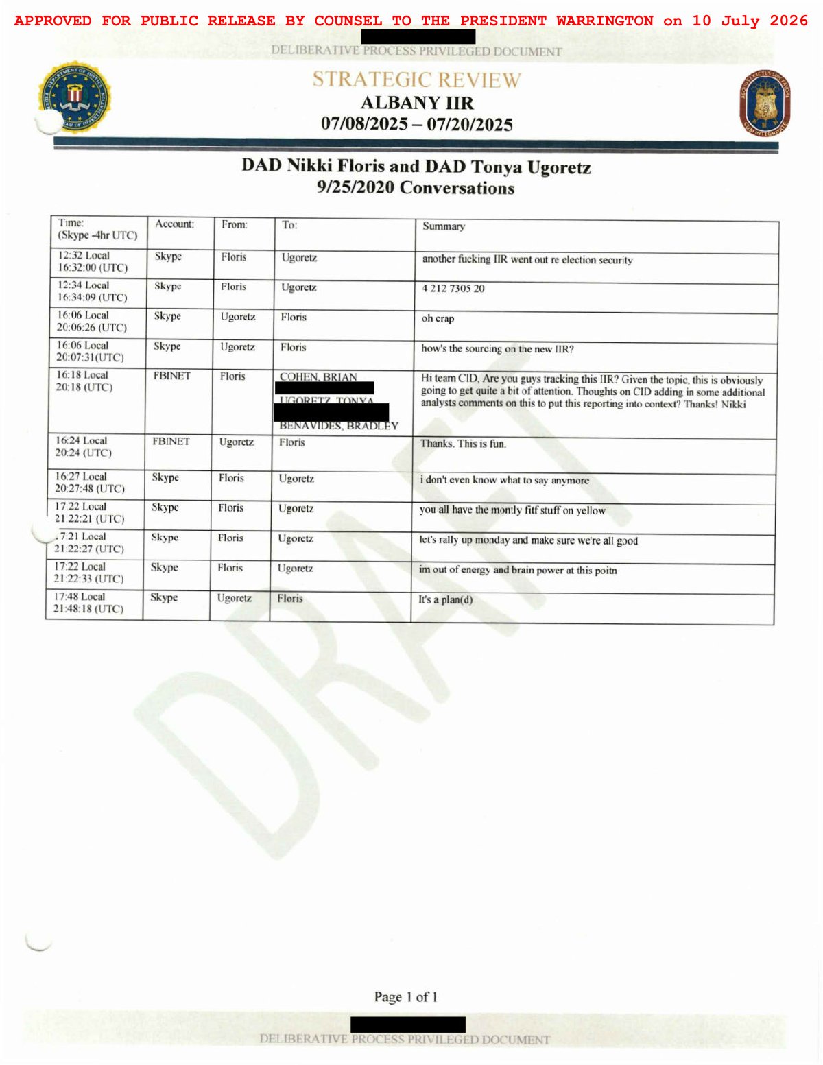 Scan of FBI Albany Briefing Handout / Tasking Package (Strategic Review of the Recalled IIR), page 13