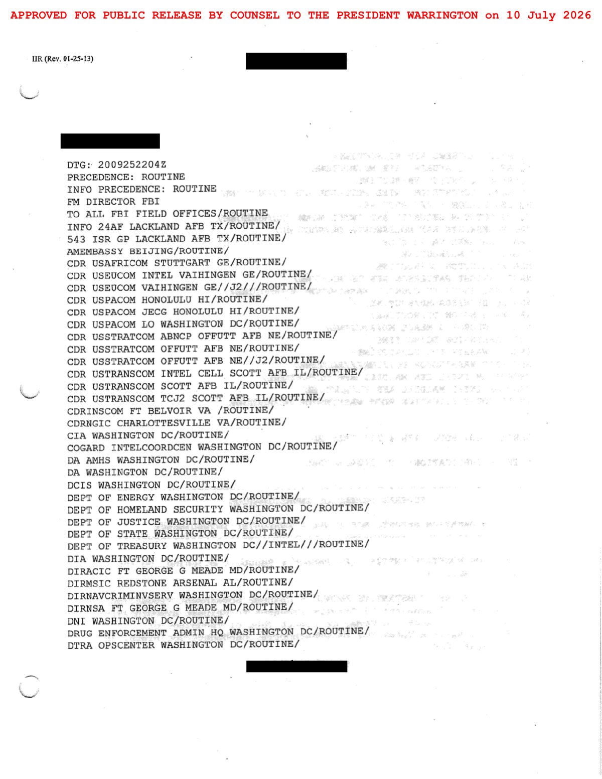 Scan of FBI Albany Briefing Handout / Tasking Package (Strategic Review of the Recalled IIR), page 14
