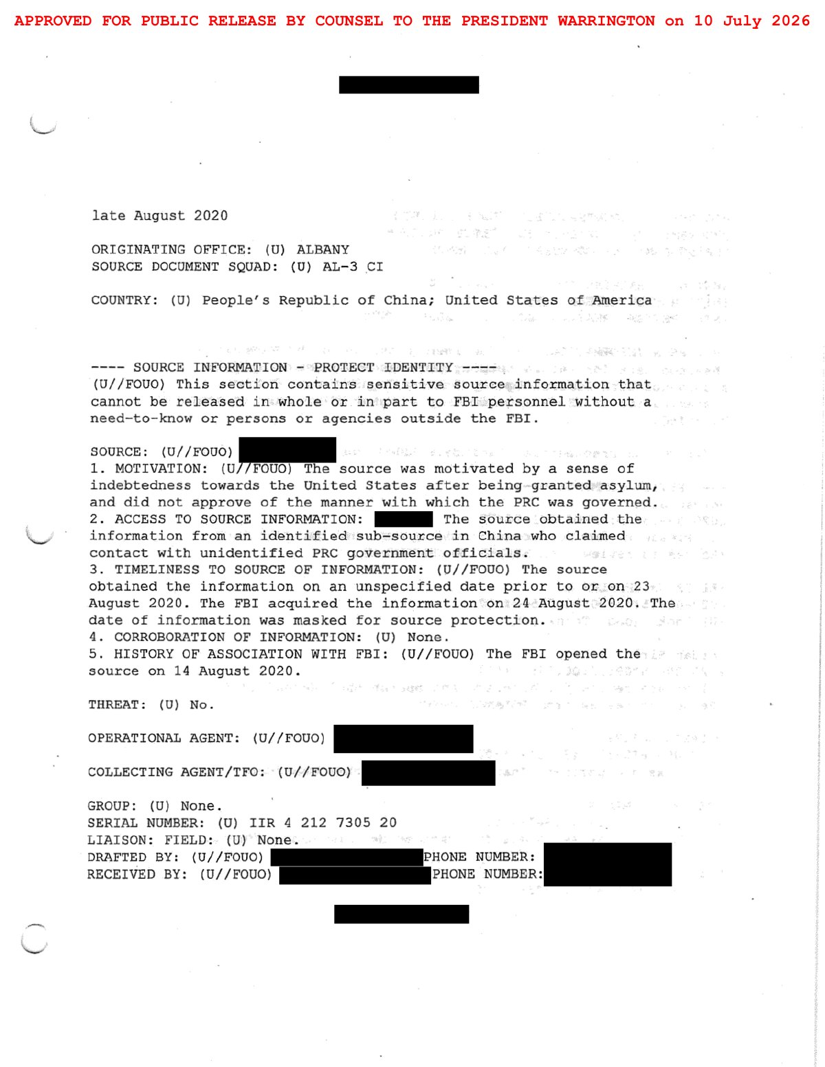 Scan of FBI Albany Briefing Handout / Tasking Package (Strategic Review of the Recalled IIR), page 17
