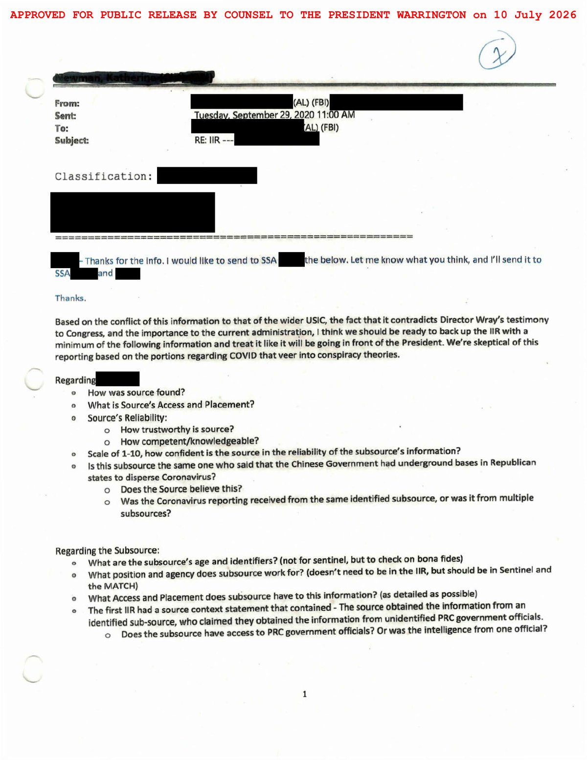 Scan of FBI Albany Briefing Handout / Tasking Package (Strategic Review of the Recalled IIR), page 20