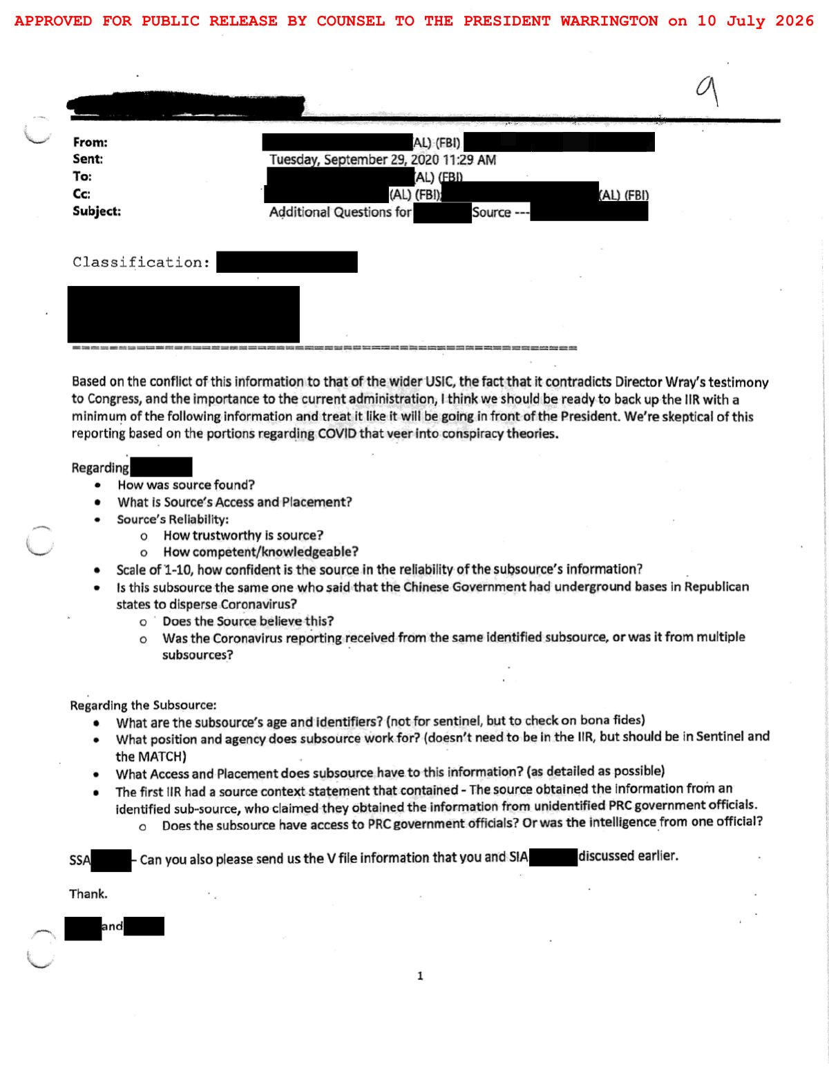 Scan of FBI Albany Briefing Handout / Tasking Package (Strategic Review of the Recalled IIR), page 22