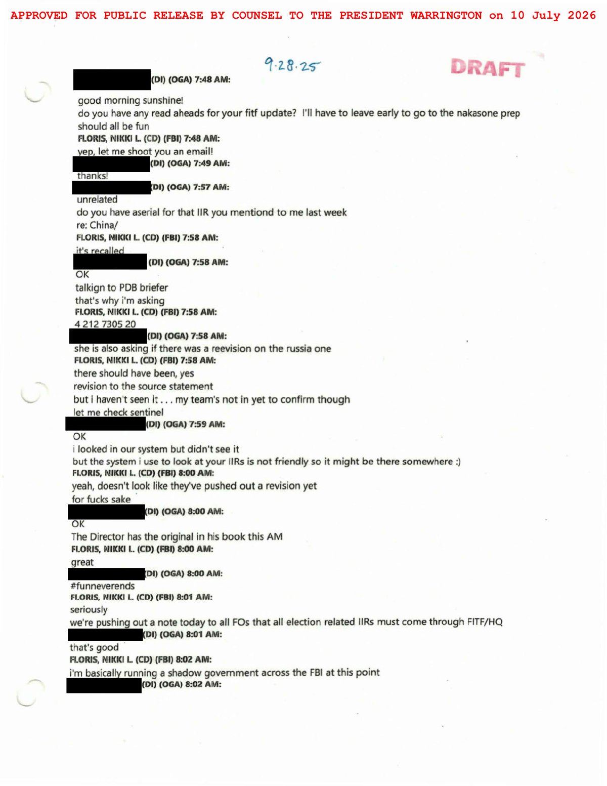 Scan of FBI Albany Briefing Handout / Tasking Package (Strategic Review of the Recalled IIR), page 32