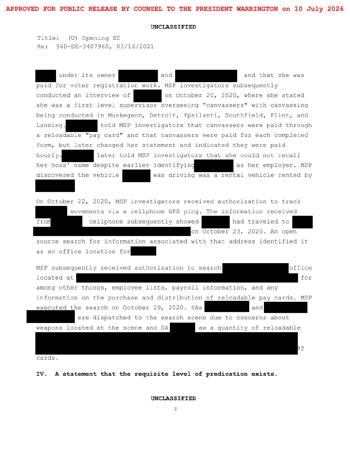 Scan of Opening Electronic Communication (Full Investigation), page 3