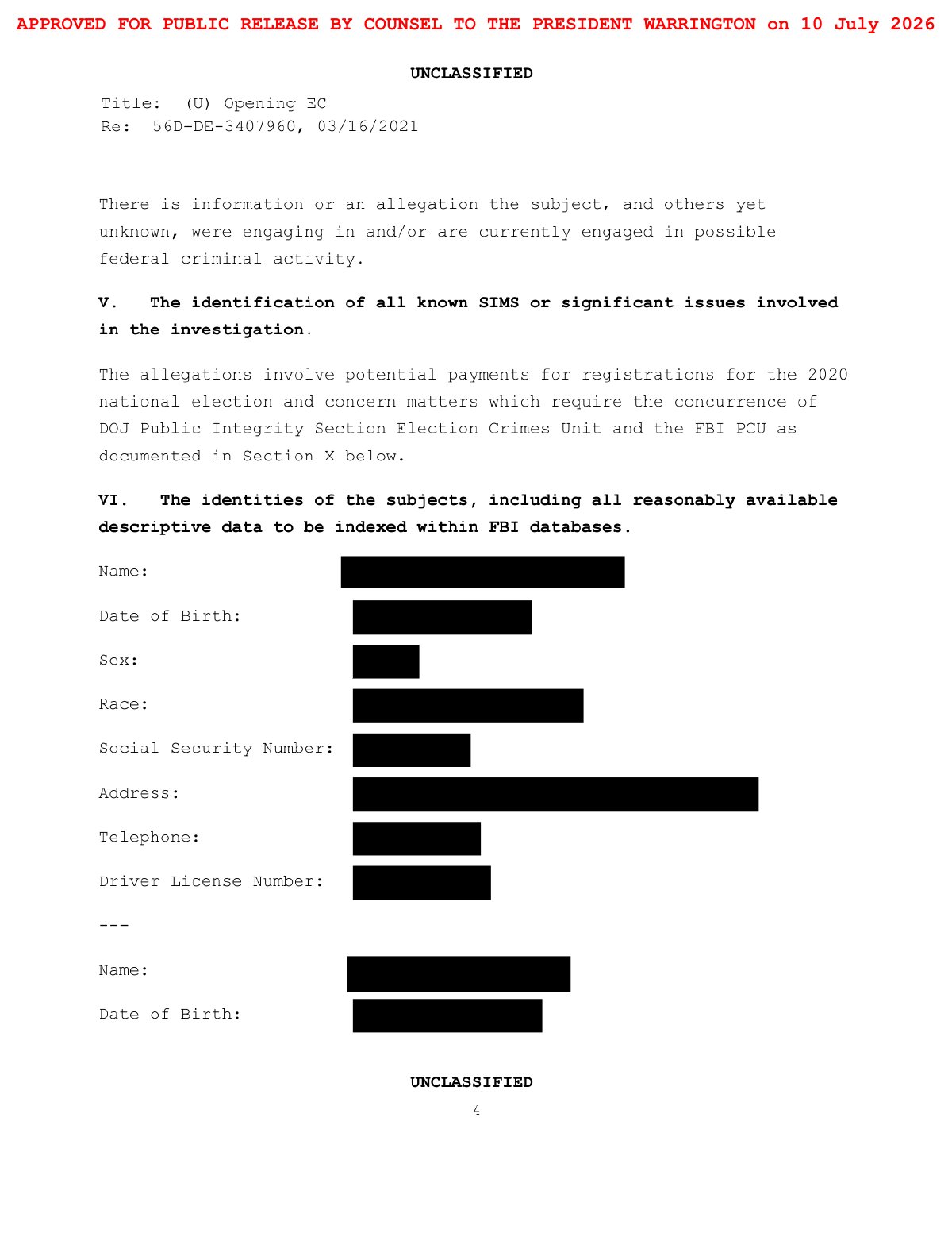 Scan of Opening Electronic Communication (Full Investigation), page 4