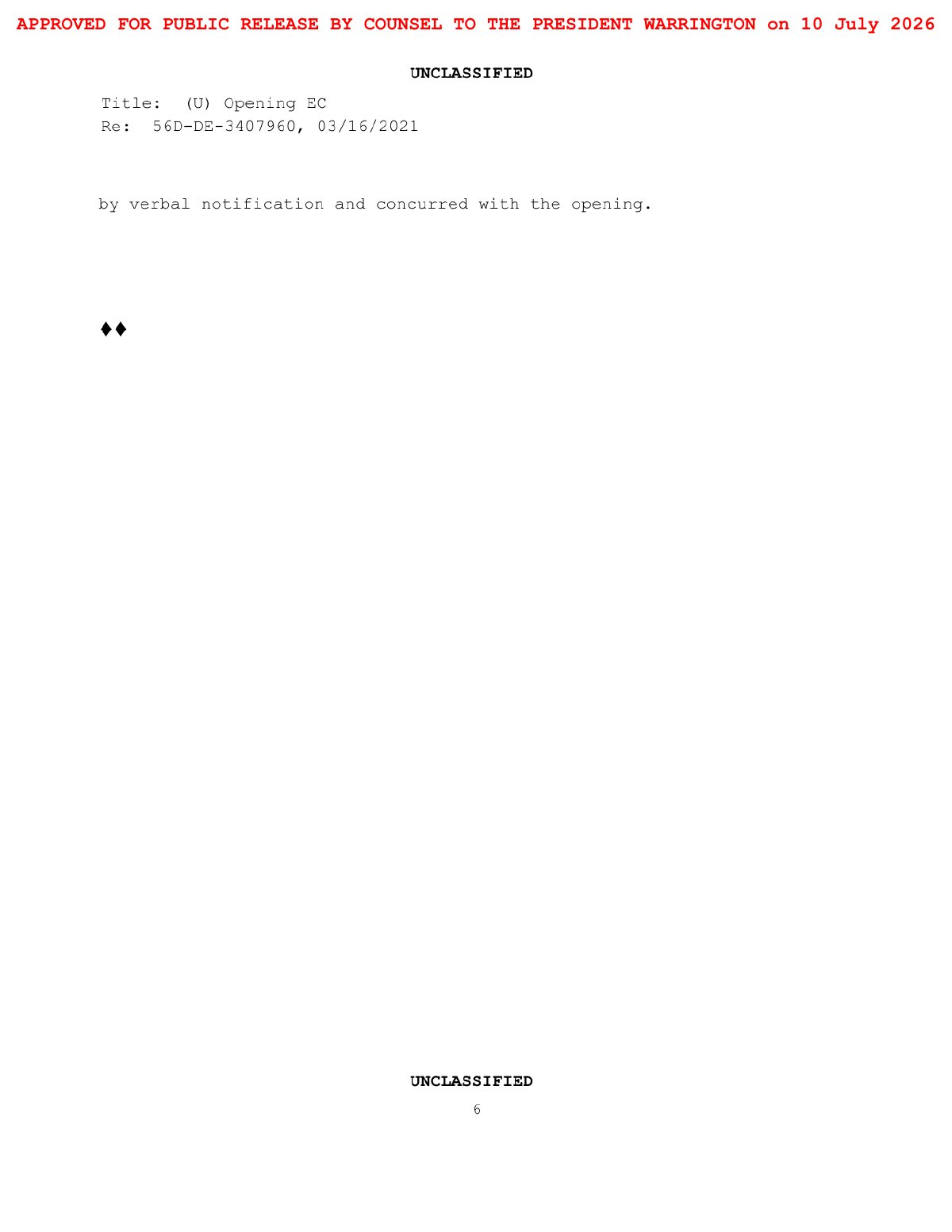 Scan of Opening Electronic Communication (Full Investigation), page 6