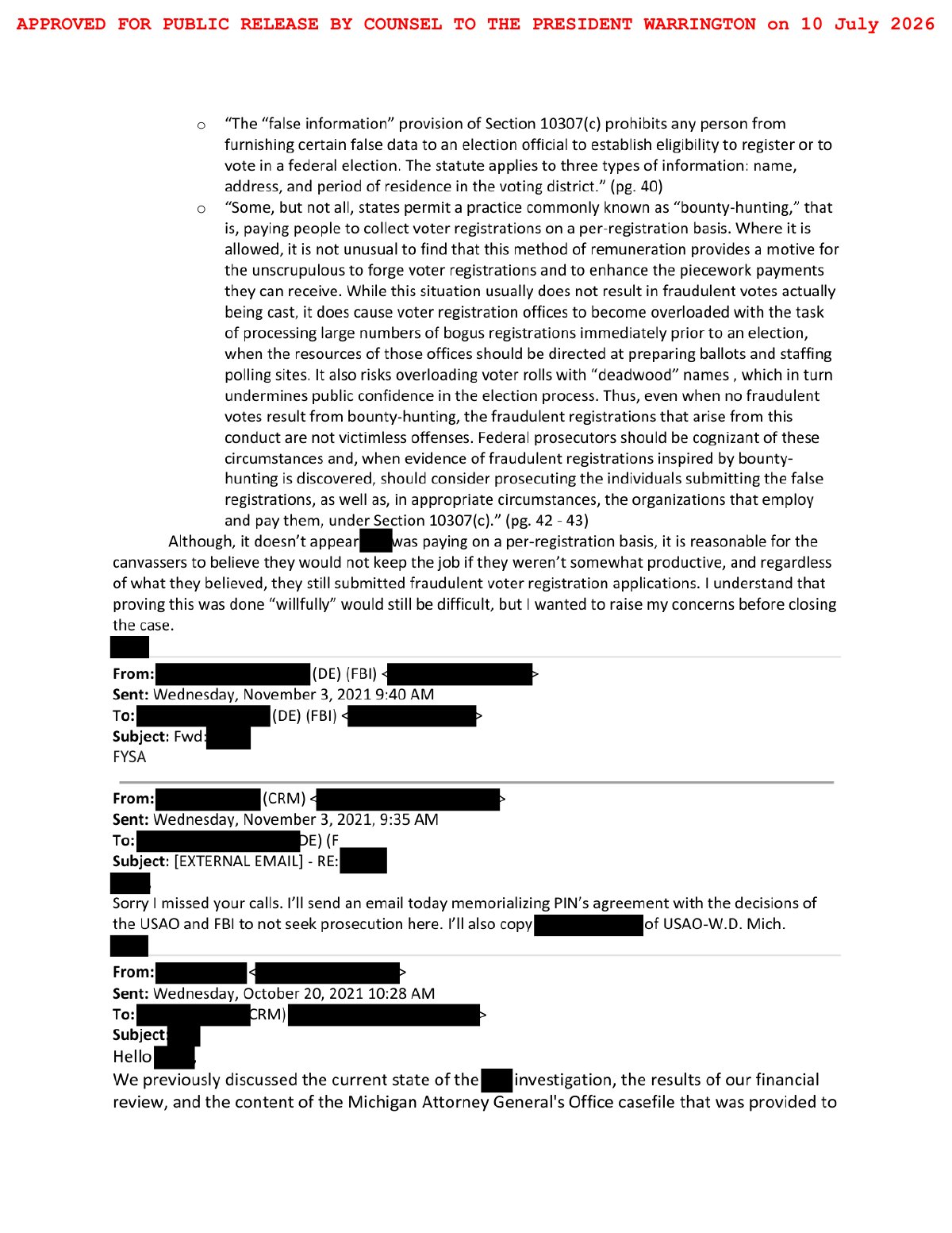 Scan of "Don't Want to Close" Concerns Email Chain (2021), page 2
