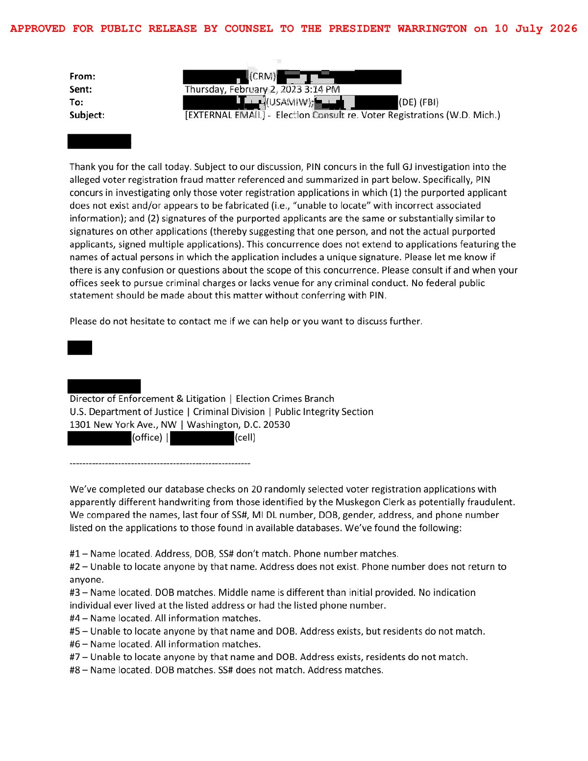 Scan of PIN Full-Investigation Concurrence / 20-Application Database Check, page 1