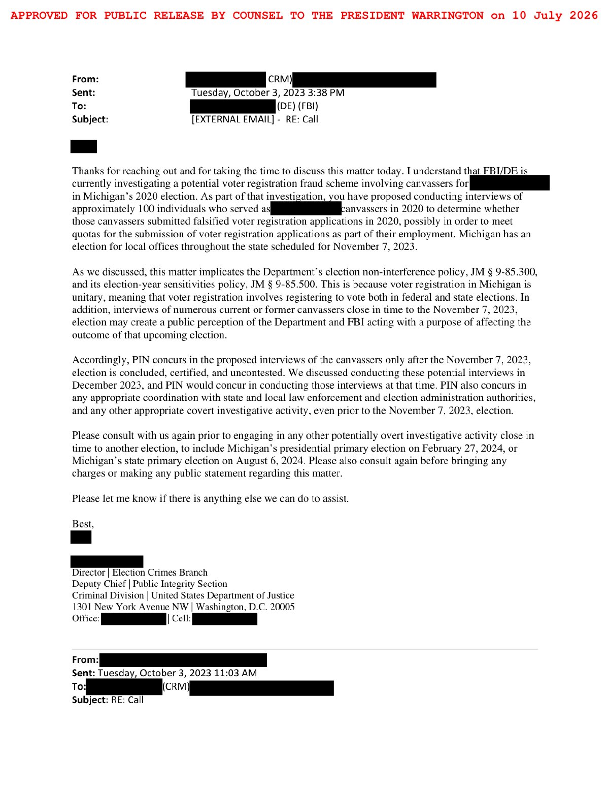 Scan of PIN 2023 Election-Timing Delay Email, page 1