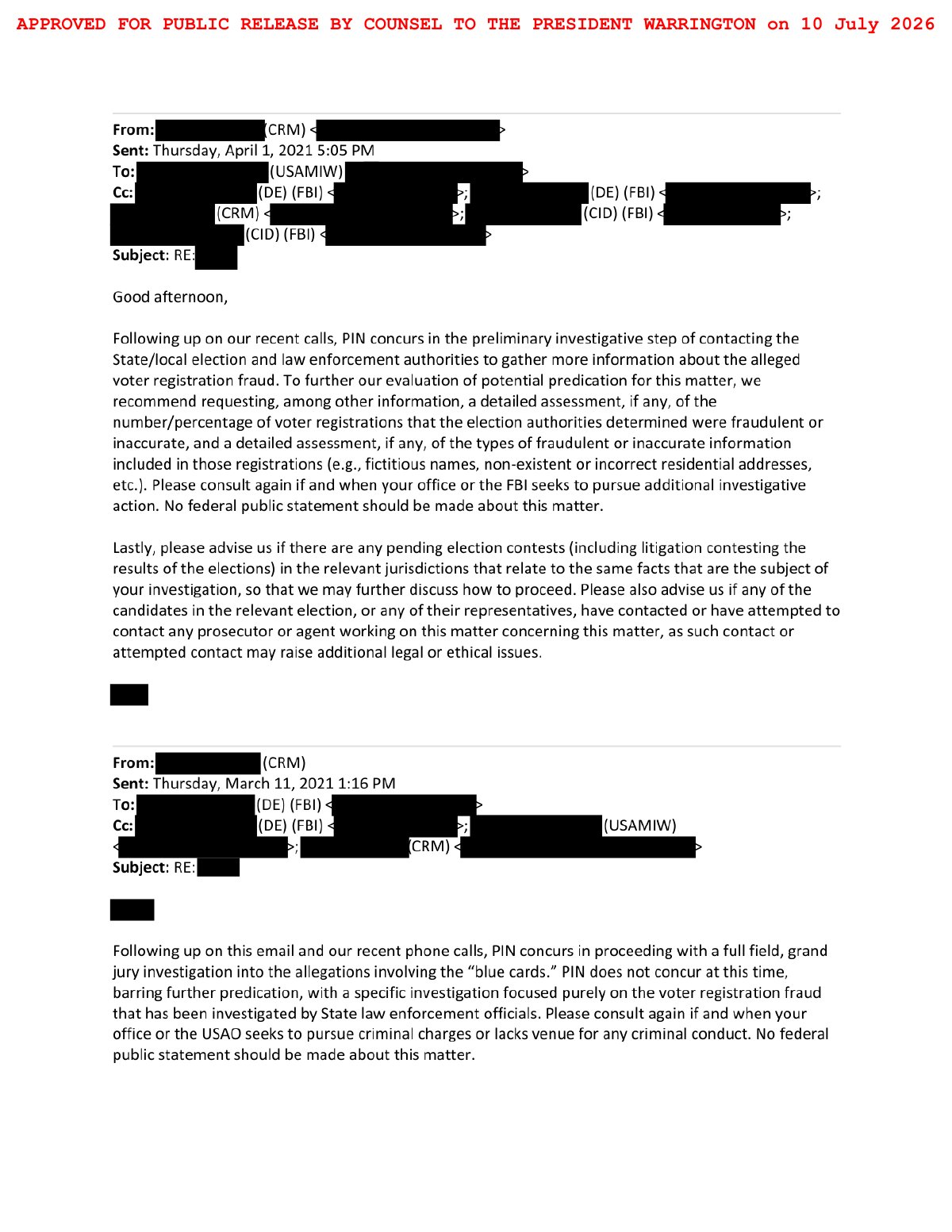 Scan of PIN Concurrence and EDMI Declination Email Chain (2021), page 2