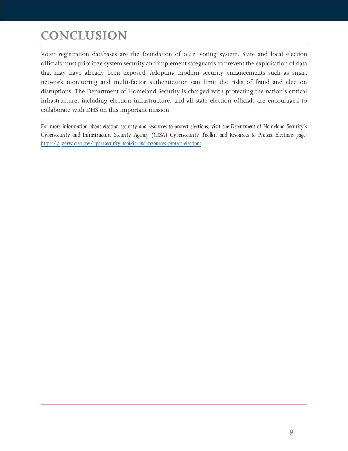 Scan of Recognizing and Addressing Threats to Statewide Voter Registration Databases, page 10