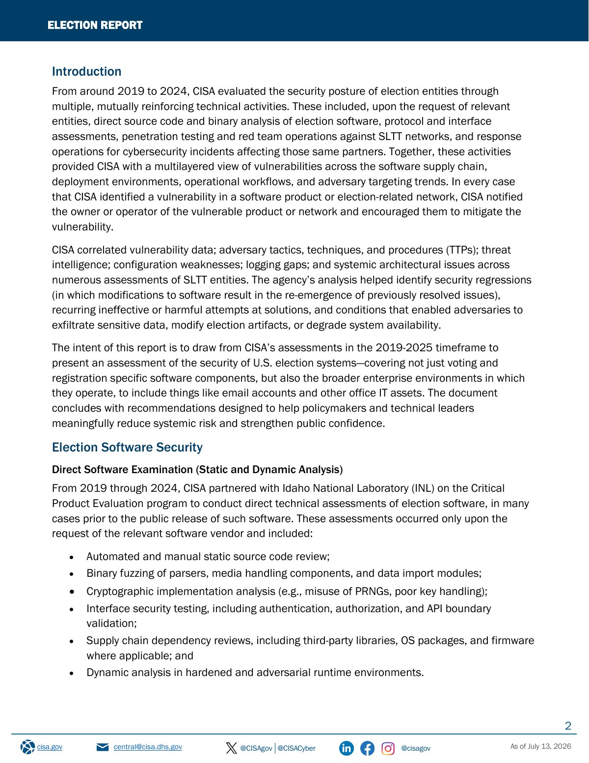 Scan of Election Report (CISA), page 2