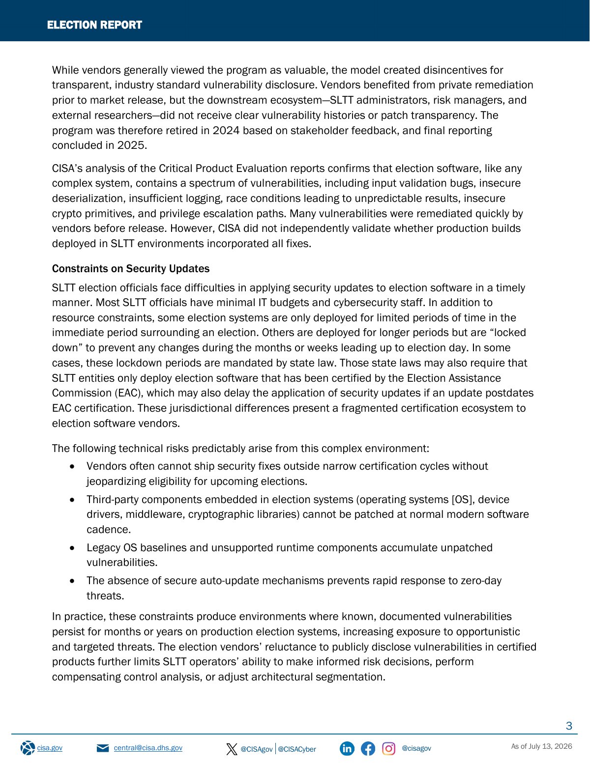 Scan of Election Report (CISA), page 3