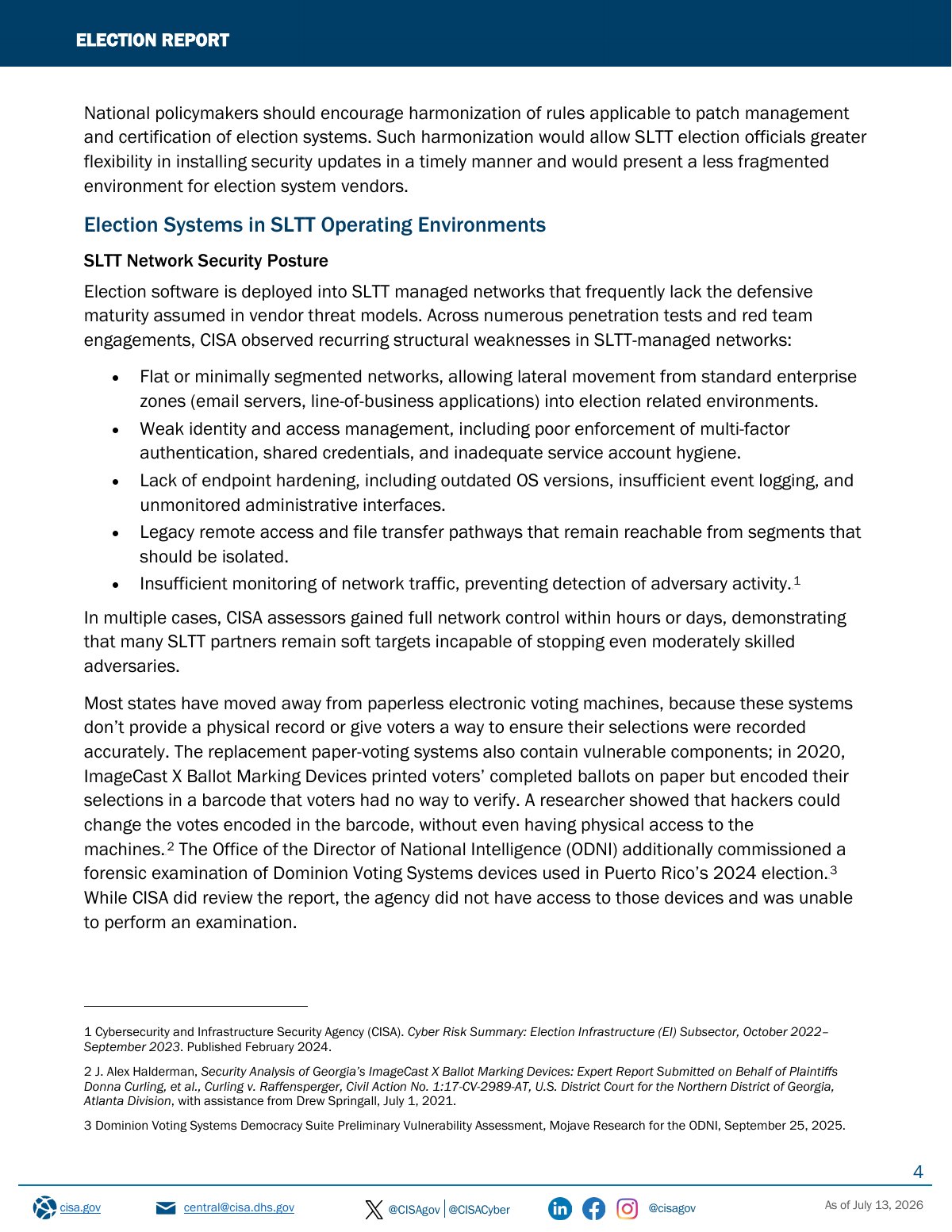Scan of Election Report (CISA), page 4