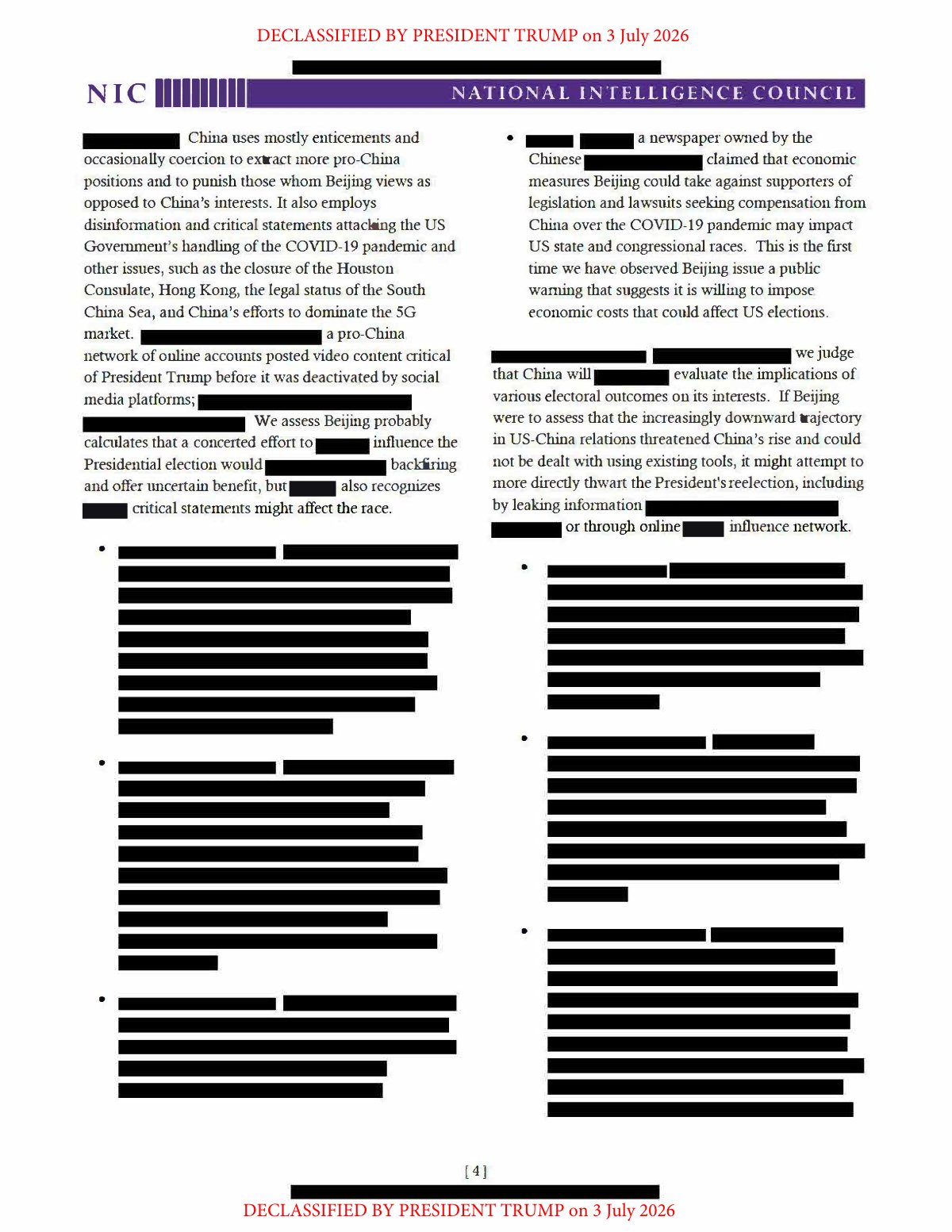 Scan of Foreign Threats to 2020 US Federal Elections (NICA), page 4
