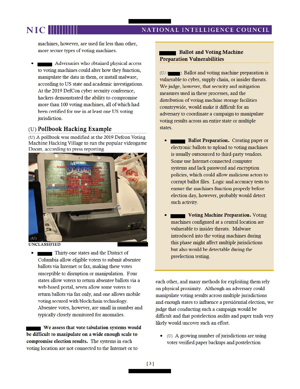 Scan of Vulnerabilities in US 2020 Election Infrastructure (NICM), page 3