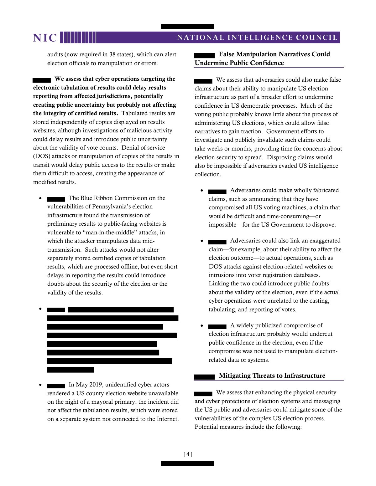Scan of Vulnerabilities in US 2020 Election Infrastructure (NICM), page 4